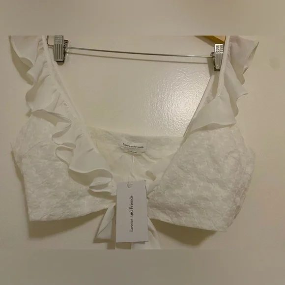 Lovers + Friends Lang Cropped Top in White - Picture 8 of 9